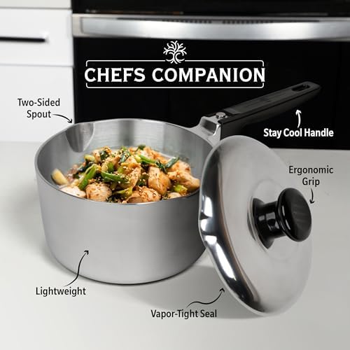 Magnaware Cast Aluminum Sauce Pan with Lid 2 Quart - Multipurpose Lightweight Saucepan with 2 Side Pour Spouts & Stay-Cool Handle - Small Cooking Pot for Sauces, Pasta, Soup - Oven Safe - Image 2