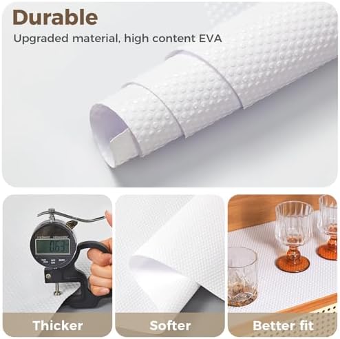 100% EVA Shelf Liner Waterproof Non Adhesive, 12" x 360", White - Image 6