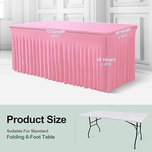 BDDC One-Piece Spandex Table Cloth Skirt for 6FT Rectangle Tables - Image 3