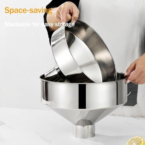 Large Funnel Kitchen Funnel Maximum 12-inch Wide Mouth Food Grade Metal Stainless Steel Mouth Factory use Juice Milk Beer (Top 9.84" Bottom 2.76") - Image 6