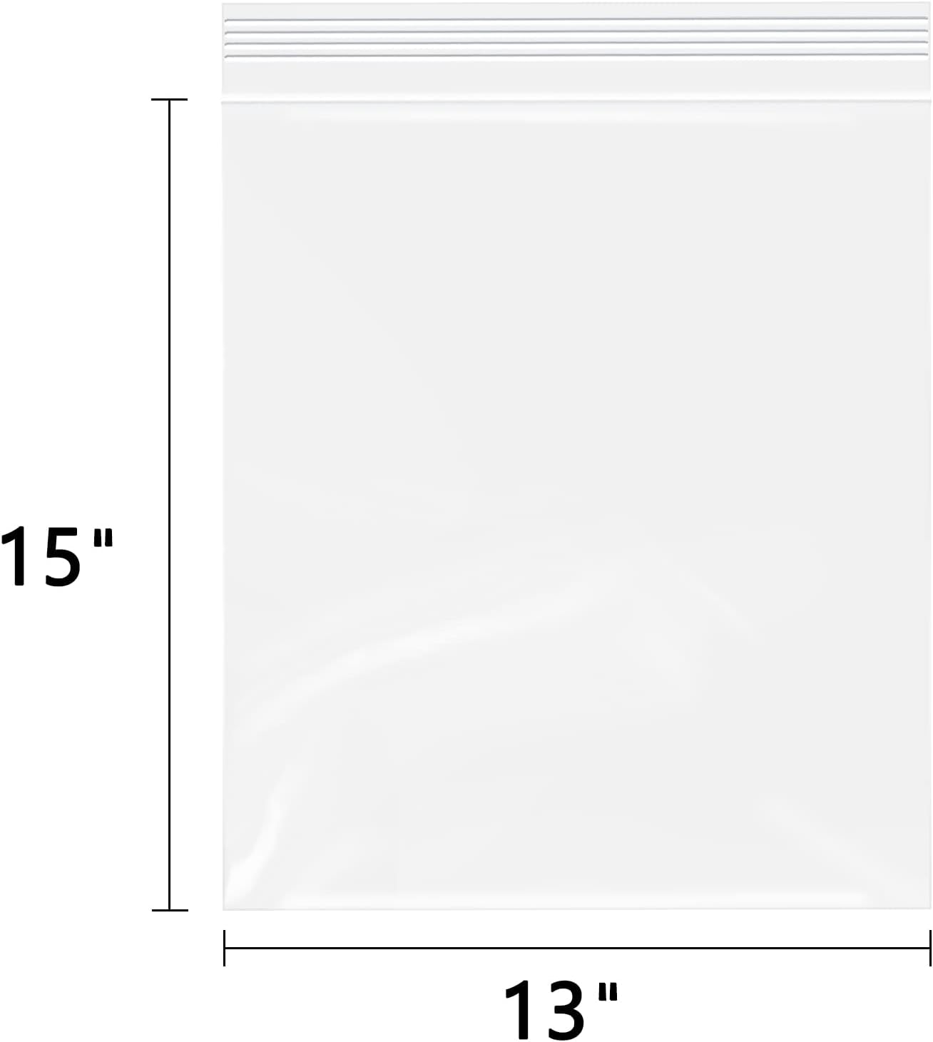 13" x 15"(1000 Count) Large Zip Poly Bags - Clear Plastic Reclosable Storage Zipper Bags 2 Mil for Clothing, T-Shirts, Pants