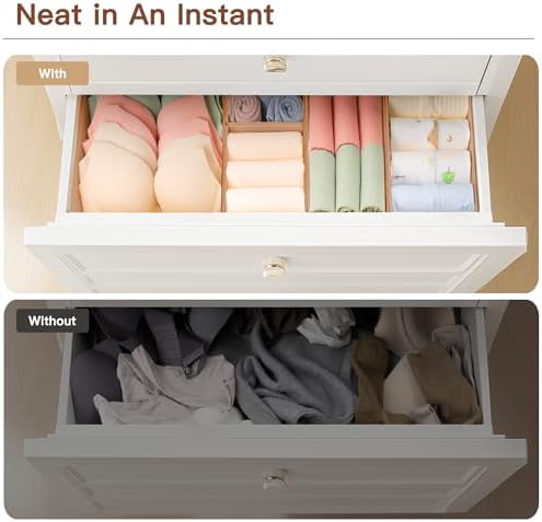 Criusia Drawer Organizer Clothes, 10 Pack Dresser Organizer for Baby Clothes, Underwear, Sock- Foldable Closet Organization and Storage Dividers Bins for Nursery, Bedroom (Brown) - Image 6