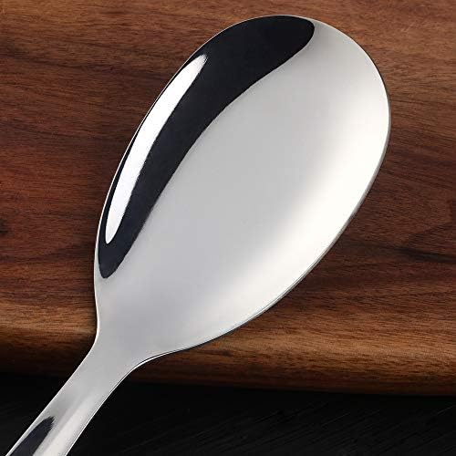 6 Pcs Silver Salad Spoon, Stainless Steel Titanium Plated Salad Servers Set Heavy Duty Mirror Polished Modern Spoons for Home, Kitchen and Restaurant(10.3 inches/26.2cm) - Image 4