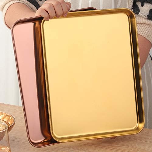 Meisha Baking Sheet with Wire Rack Set [2 Pans + 2 Tier Racks], Stainless Steel Cookie Sheet Baking Trays & Cooling Rack for Cooking, Gold - Image 3
