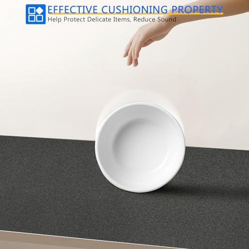 WochiTV Shelf Liner for Cabinets, Drawer Non Adhesive Non Slip Foam Mat for Kitchen, Pantry, Bathroom, Cupboard, Garage, Closet, Shelves, Drawer, Tool Box, Gray 11.8 x 236 inches - Image 6
