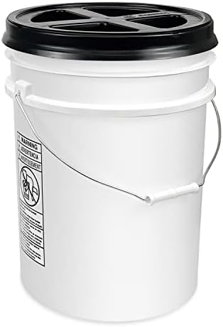 ePackageSupply 5 Gallon Bucket - Food Grade w/Lid BPA-Free, White/Black, 6 | Airtight Gamma Seal Screw-On Lid, Heavy-Duty 90 Mil HDPE Plastic, Food Safe and Durable Container, Bulk Storage, Made in USA - Image 2