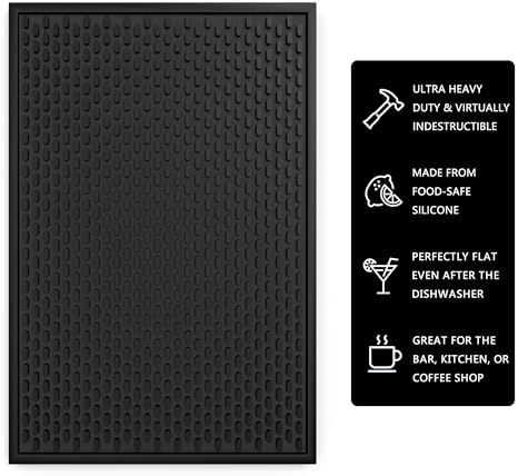 AXIESO Silicone Bar Mat 2 Pack - 18 x 12 in Coffee Bar Mats for Countertop - Image 2