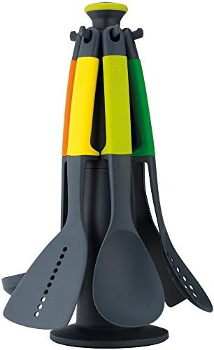 Joseph Joseph Carousel Nylon Kitchen Utensil Tool and Gadget Set with Rotating Storage Stand, 6-Piece Non Stick Tools with Ergonomic Handles, Multicolor by Unknown