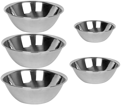 FSE 373-SLMB12345, Commercial Mixing Bowl Set, Stainless Steel, 5 Piece by FoodServiceEssentials