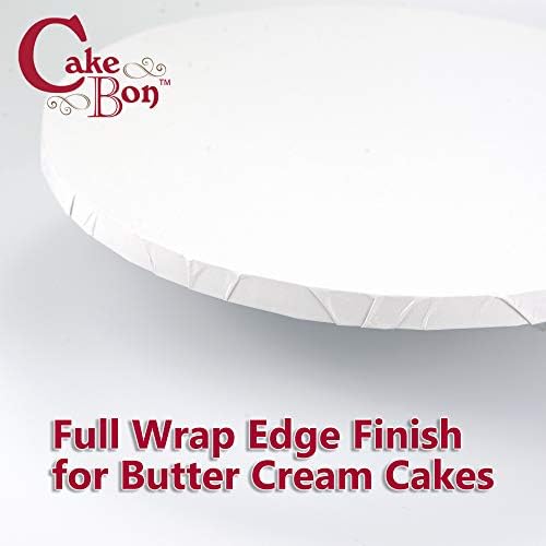 Cakebon Cake Boards 14" White Round Cake Drums 1/2" Wrapped Edge 1 Pack - Image 3