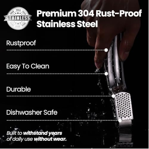 Gourmet Easy Lifetime Replacement Garlic Press, No Need to Peel, Fine Mince | Detachable Design for Easy Cleaning, Ergonomic Handle for Effortless Press, Stainless Steel Rust-Resistant, Dishwasher Safe - Image 2