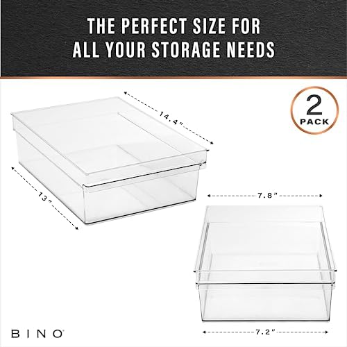 BINO | Plastic Storage Bins, Large | THE HANDLER COLLECTION | Multipurpose Organizer Bins | Kitchen Pantry Organizers and Storage | Clear Containers for Organizing Home | Freezer Organizer - Image 3