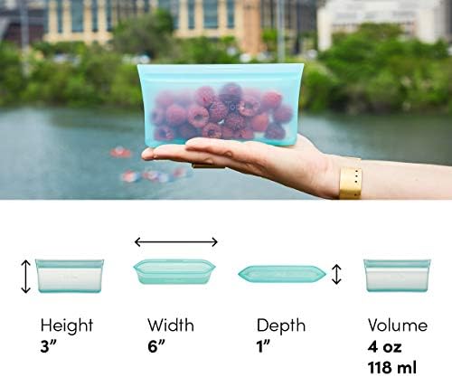 Zip Top Reusable Food Storage Bags | Snack Bag [Lavender] | Silicone Meal Prep Container | Microwave, Dishwasher and Freezer Safe | Made in the USA - Image 4