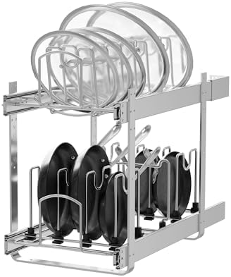 2-Tier Pots and Pans Organizer Under Cabinet Kitchen 12" W *22" D by STORKING
