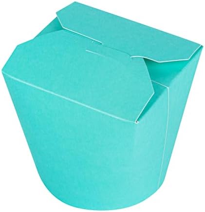 Restaurantware Bio Tek 4 x 3.4 x 3.7 Inch Food Containers, 200 Noodle Takeaway Boxes - Disposable, Sturdy, Turquoise Paper 26 Ounce Take Out Boxes, Round, For Hot Or Cold Foods - Image 4