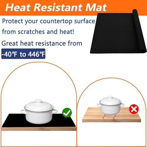 2Pack Large Silicone Mats for Kitchen Counter, 48''x24''(120cmx60cm) Heat Resistant Mat for Kitchen Island, Waterproof Multipurpose Countertop Protector, Beige - Image 4