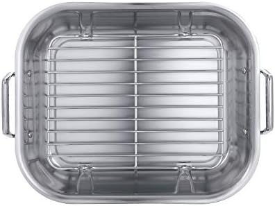 Tramontina 16.75-Inch Stainless Steel Roasting Pan with Rack - Image 3