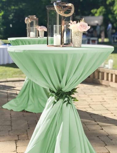 10 Pack Sage Green Round Tablecloths,70 Inch Polyester Table Cloth - Image 7