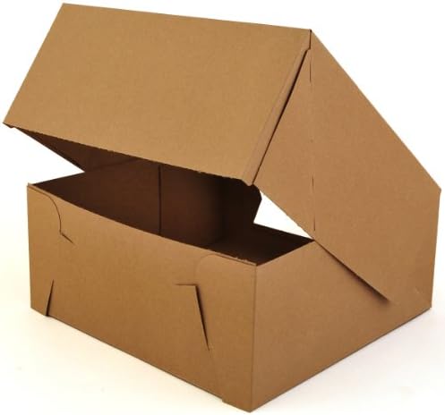 SCT 24293K Kraft Paperboard Window Bakery Box, 9" Length x 9" Width x 4" Height (Case of 150) - Image 2