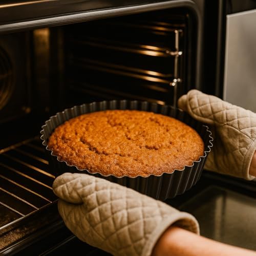 9.44 inch Deep Dish Pie Pan with Removable Bottom - Fluted Carbon Steel Tart Pan for Quiche Lorraine & Pies - Crispy Crust Baking Dish for Home Bakers - Image 4