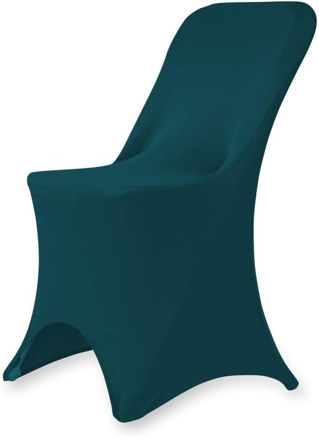 Linenlanding Set of 1/10/50Pcs Hotel Fitted Folding Dining Spandex Stretch Chair Covers - Wedding Reception Banquet Party Restaurant, 17 Colors! (50, Hunter Green) by LTC+LINENS