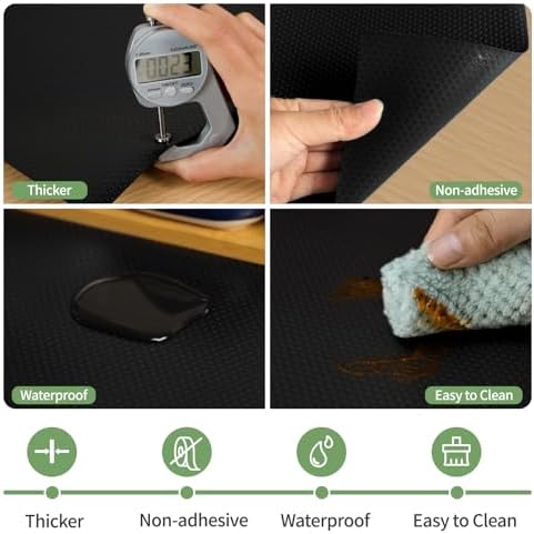 Shelf Liners 19 inch x 20 ft Shelf Liners for Kitchen cabinets nonstick Shelf Lining Drawer Mats EVA Protector for Cupboard (Black,19 inch x 20 ft) - Image 2