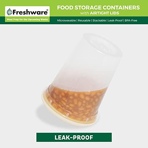 Freshware Food Storage Containers [240 Set] 32 oz Plastic Deli Containers with Lids, Slime, Soup, Meal Prep Containers | BPA Free | Stackable | Leakproof | Microwave/Dishwasher/Freezer Safe - Image 4