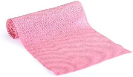 MDS® Pack of 5 Natural Burlap Table Runner, 12 x 72 Inch, Jute Rustic Farmhouse Boho Table Decor for Wedding Reception, Dining Table, Bridal Shower, Baby Shower & Party Decorations - Pink - Image 4