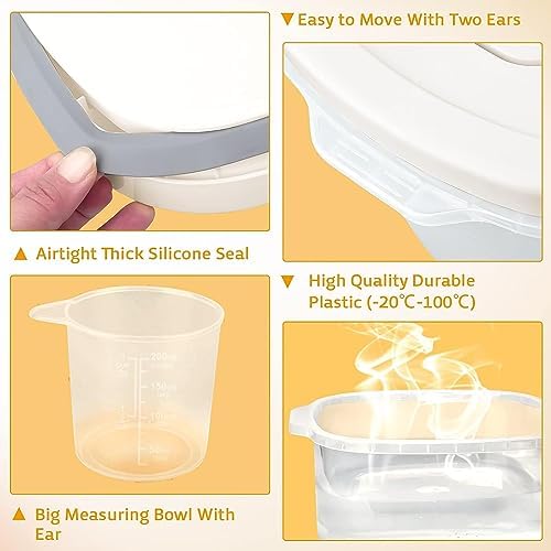 Taylor & Brown 10KG Rice Storage Container - Large Airtight Food Container with Lid and Measuring Cup, BPA Free Plastic Portable Cereal Container for Kitchen - Storage Bin for Beans, Flour, Pet Food - Image 5