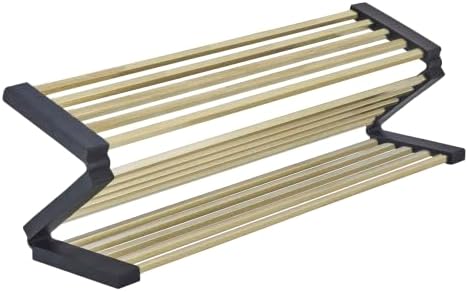 Foldable Over Sink Dish Drying Rack, 304 SUS with Cuttable Silicone Edge by Buynow