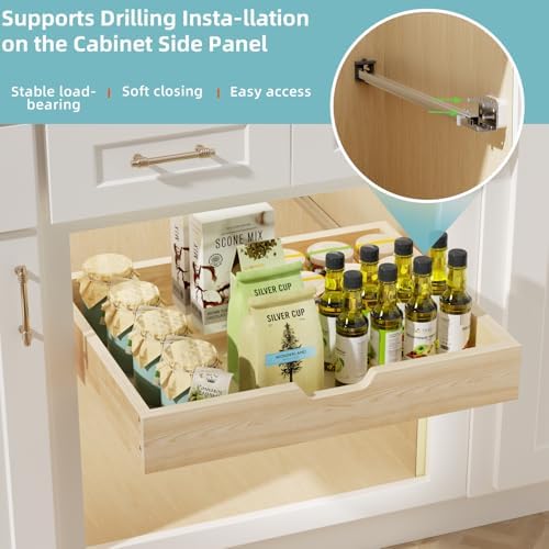 ROOMTEC Pull Out Drawers for Cabinets, 22½” W x 21” D Soft Close Slide Out Drawers for Kitchen Cabinets, Cabinet Pull Out Shelves Requires At Least 23.5” Cabinet Opening - Image 4