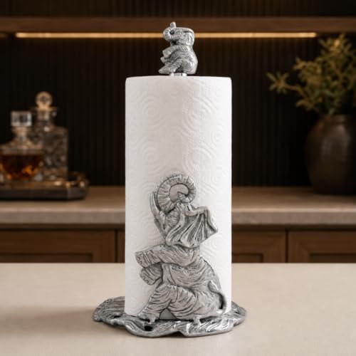 Arthur Court Elephant Paper Towel Holder - Decorative Aluminum Countertop Dispenser - 14.5 Inch Tall Kitchen Accessory - Image 2