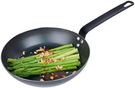 Restaurantware Carbon Steel Fry Pan 1 Count 9 1/2 Inch Durable Nonstick Fry Pan, Black Skillets With Triple-Riveted Handle, Steel, Black, Versatile Cooking For Induction And Oven-Friendly Uses by Restaurantware