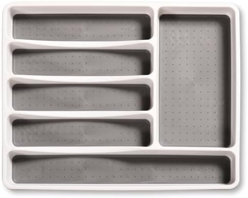 Kesper 30092 Cutlery Tray for Drawer, Material: Plastic (PP), Dimensions: W 33.5 x D 41 x H 4.5 cm, Colour: White, Grey - Image 2