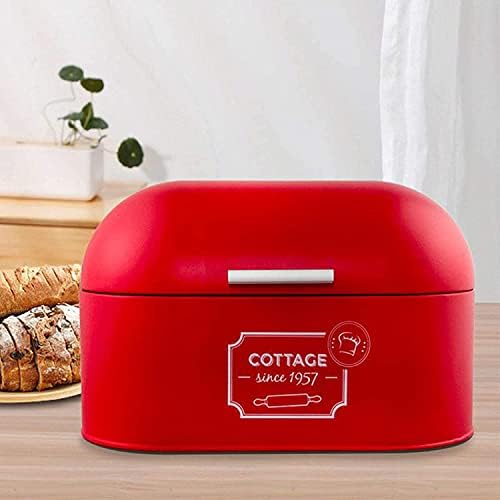 Metal Bread Box Bread Storage Box Bread Storage Container Farmhouse Bread Box for Kitchen Countertop, Vintage Bread Bin with Lid - Image 4