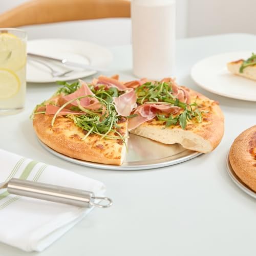 Restaurantware 11 Inch Aluminum Pizza Pan 1 Count Wide Rim Silver Pizza Pan, Heat Conductive Round Pizza Tray, Lightweight Corrosion-Resistant Serving Tray For Restaurant Or Home Use - Image 4