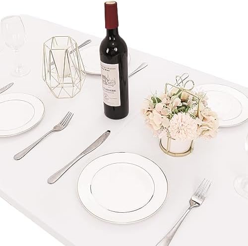 6 Pack Spandex Table Top Cover for 8FT Rectangle Tables, Stretch Fitted Tablecloth Washable Rectangle Table Covers with Elastic Edge for Indoor Outdoor Party Picnic Camping (30" W x 96" L, White) - Image 6