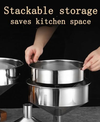 Large Funnel Kitchen Funnel Maximum 12-inch Wide Mouth Food Grade Metal Stainless Steel Mouth Factory use Juice Milk Beer (Top 7.87" Bottom 1.26") - Image 3