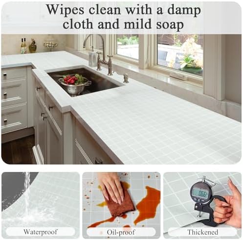 Beautysaid Shelf Liner Non Adhesive Drawer & Cabinet Liner for Kitchen Waterproof Sage Green Shelf Paper for Bathroom & Dress Drawer (12 in x 20 FT) - Image 6