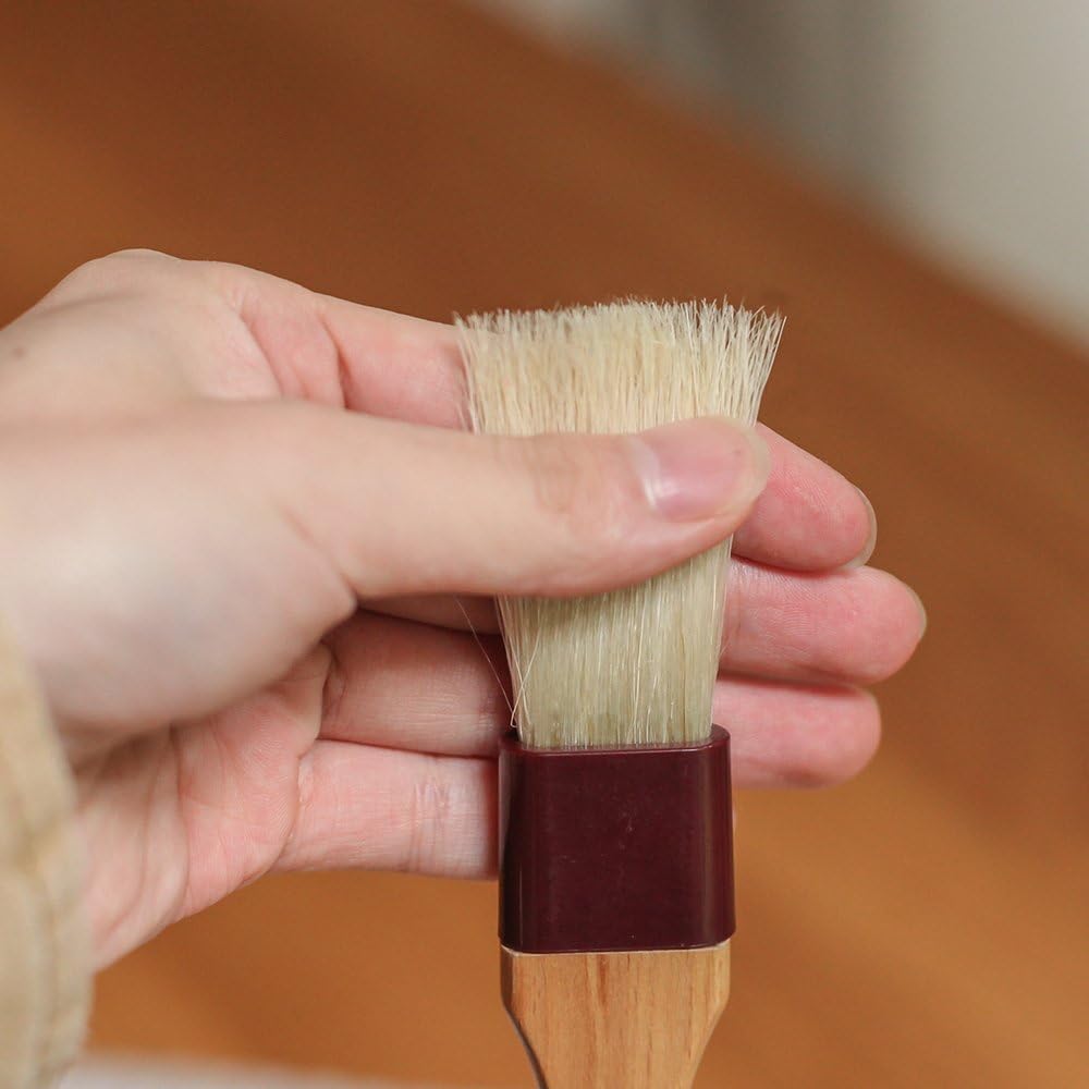 Pastry Brush Natural Bristle Wooden, MSART Basting/Food Brush, with Beech Wood Handle and Rope Hook, Great for Butter, Cookies, Oil, Bread, Frosting. Easy to Clean (1 inch)