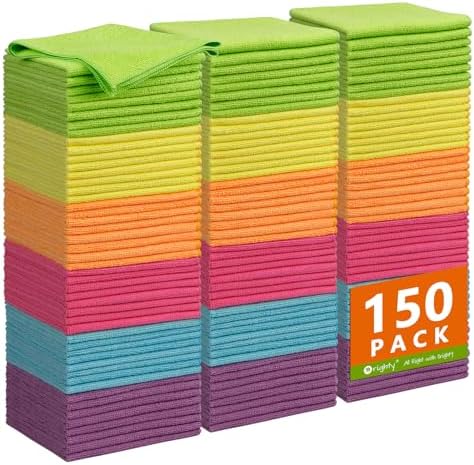 Orighty Microfiber Cleaning Cloth Bulk, 150 Pack Cleaning Rags, 12 x 11 in by AllRightinOrighty