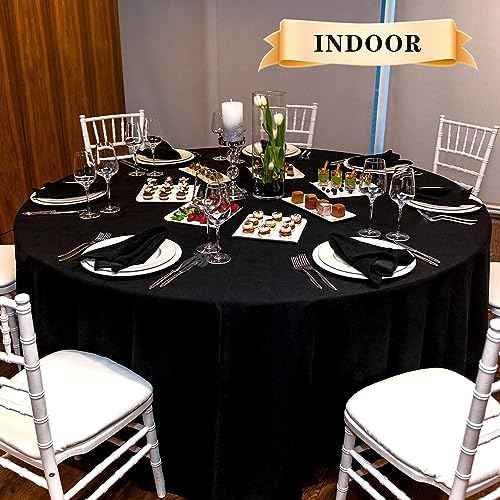 sancua Round Tablecloth 120 Inch Black, 6 Pack - Image 5