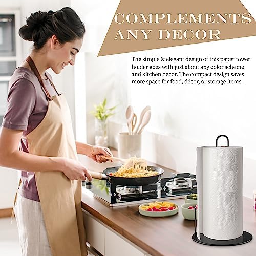 Paper Towel Holder 10Pack Bulk Black Stand Countertop for Kitchen - Image 4