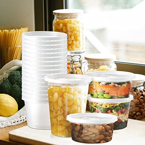 NEEBAKE 150 Set Deli-Containers-with-Lids: [8oz 16oz 32oz] Combo Plastic-Food-Storage-Containers-with-Lids, Microwaveable & Freezer Safe To-Go-Containers, Leak-proof Meal-Prep-Containers - Image 6