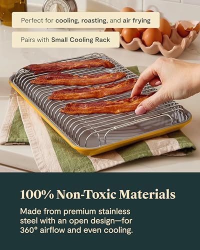 Caraway 9" x 13" Stainless Steel Cooling Rack | For Cooling Baked Goods, Icing, and More, Designed to Fit Into Our Large Baking Sheet - Image 4