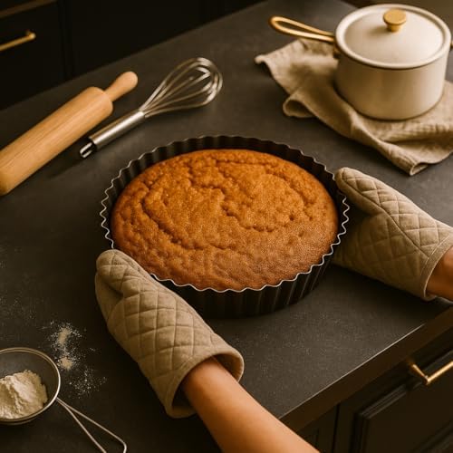 Set of 3 Deep Dish Pie Pan with Removable Bottom - Fluted Carbon Steel Tart Pan for Quiche Lorraine & Pies - Crispy Crust Baking Dish for Home Bakers - 7.87, 9.44 and 11 inches - Image 4