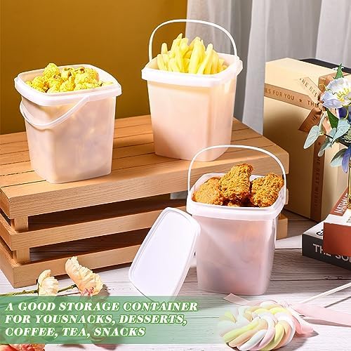 Mifoci 24 Pcs 3 Qt/ 101 Oz/ 3 L Plastic Food Containers, 0.74 Gallon Ice Cream Buckets with Lids and Handle Reusable Square Deli Containers Freezer and Microwave Safe for Kitchen Food Drinks Storage - Image 2