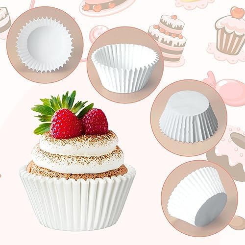 Jinei 5000 Pcs 5000 Pcs Cupcake Liners Bulk, 1.97" White Paper Muffin Cups | Disposable Standard Paper Cupcake Wrappers, Wedding Birthday Party Favor, for Baby Shower Festivals - Image 4