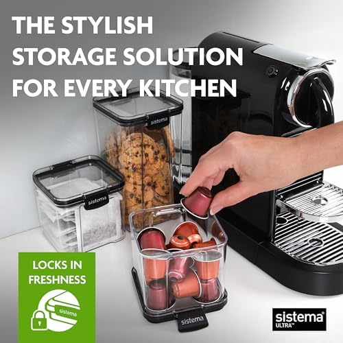 Sistema Tritan Ultra Airtight Pantry & Kitchen Storage Containers, 3-Pack, Clear Stackable Square Food Storage, BPA-Free, Dishwasher & Freezer-Safe (Microwave-Safe Without Lid) - Image 2