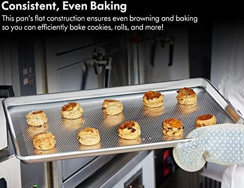 CURTA 6 Pack Aluminum Sheet Pan Perforated, NSF Listed Full Size 26 x 18 inch Commercial Bakery Cake Bun Pan, Baking Tray - Image 4